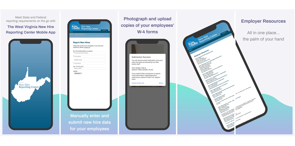 Use the WV New Hire Reporting Center mobile app